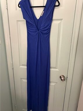 Sleeveless Twist-Front Maxi Dress in Royal Blue